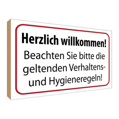 Holzschild 30x40 cm - Verhaltens- und Hygienenregeln