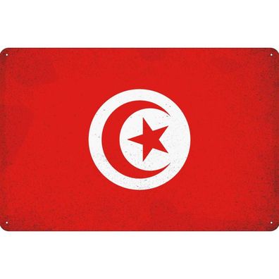 vianmo Blechschild Wandschild 30x40 cm Tunesien Fahne Flagge