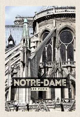 Holzschild 20x30 cm - Notre-Dame de Paris Architektur