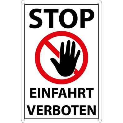 vianmo Blechschild 30x40 cm gewölbt Parkplatzschild Stop Einfahrt verboten