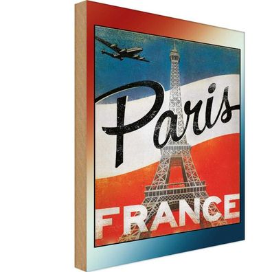 vianmo Holzschild 18x12 cm Stadt Paris Eiffelturm France Wanddeko