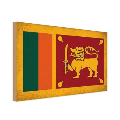 vianmo Holzschild Holzbild 30x40 cm Sri Lanka Fahne Flagge