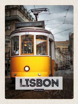 Blechschild 30x40 cm - Lisbon Portugal Straßenbahn 28
