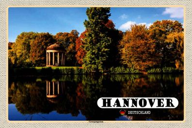 Holzschild 20x30 cm - Hannover Blick auf Georgengarten