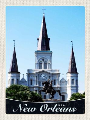 Holzschild 30x40 cm - New Orleans USA Amerika Kirche