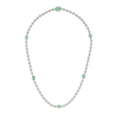 Gucci – YBB701611001 – SILBER 925, Emaille – Halskette aus Sterlingsilber und grüner