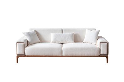 Sofa 3 Sitzer Modern Möbel Weiße Farbe Wohnzimmer Luxus Dreisitzer