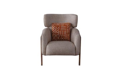 Sessel Modern Beige Wohnzimmer Textil Luxus Design Möbel Lounge Club