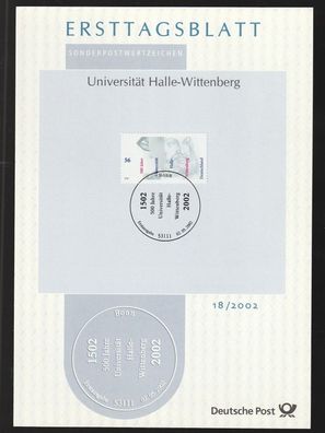 BRD Ersttagsblatt 500 Jahre Universität Halle-Wittenberg ETB 18-02