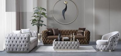 Luxus Sofagarnitur 3 + 3 + 1 Sitzer Set Design Sofa Polster Modern Garnitur