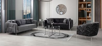 Modern Sofa Set 3 tlg Wohnzimmer Luxus Sofagarnitur 3 + 3 + 1 Sitzer Möbel