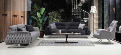 Modern Sofagarnitur 3 tlg Wohnzimmer Luxus Sofagarnitur 3 + 3 + 1 Sitzer Möbel