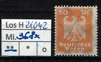 Los H21042: Deutsches Reich Mi. 358 x * *