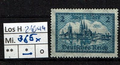 Los H21044: Deutsches Reich Mi. 365 x *