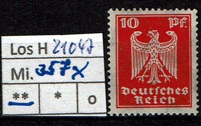 Los H21047: Deutsches Reich Mi. 357 X * *