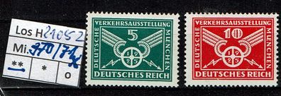 Los H21052: Deutsches Reich Mi. 370/71 X * *