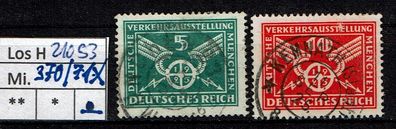 Los H21053: Deutsches Reich Mi. 370/71 X, gest.