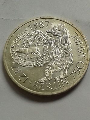 10 Mark 1987 750 Jahre Berlin Berliner Bär 15,5g 625er Silber 10 DM 1987 Silber