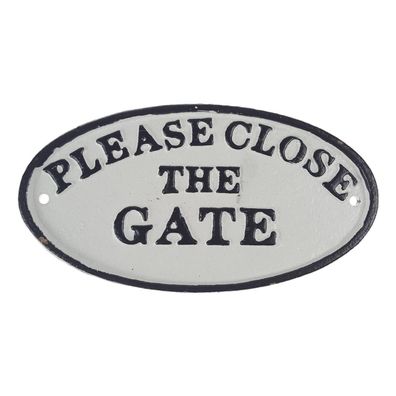 vianmo Wandschild Gusseisen - Please Close The Gate