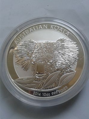 10$ 2014 Australien Koala 10 Unzen Silber in original Münzdose 10 Dollars 2014 Koala
