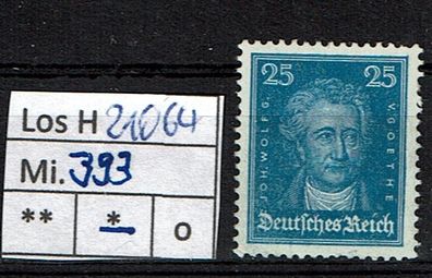 Los H21064: Deutsches Reich Mi. 393 *