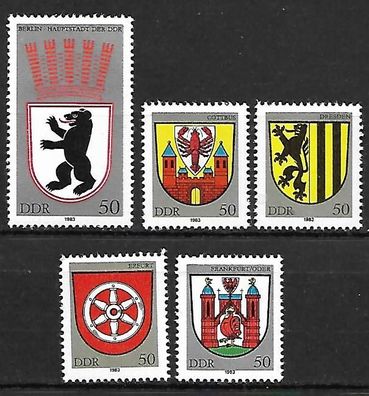 DDR postfrisch Michel-Nummer 2817-2821