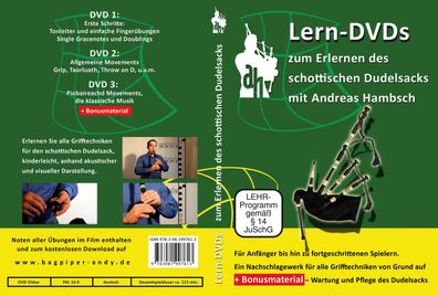Lern-DVDs Dudelsack - Richtige Griffweise und Technik (gruen), 3 DV