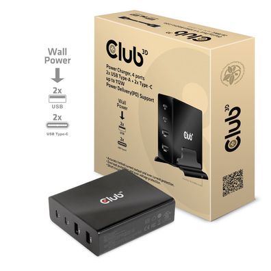 Club 3D Netzteil USB Typ A & C 4-fach 112W