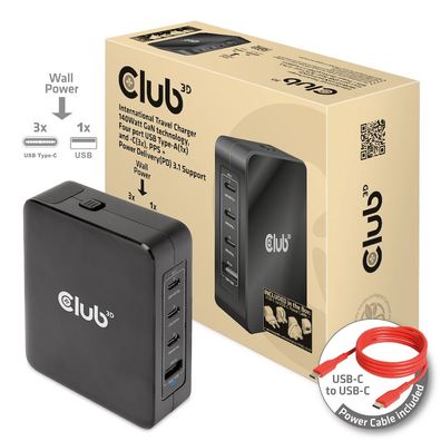 Club 3D Reise-Netzteil USB Typ C 1-fach 140W
