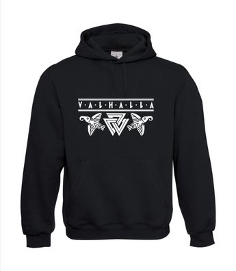 Valhalla im alten nordischen Stil. Drei Schwerter und ein skandinavis I Herren Hoodie