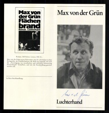 Max von der Grün 1926-2005 Schriftsteller Original Signiert # BC G 39319