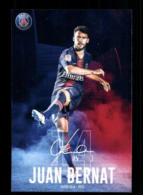 Juan Bernat Autogrammkarte Paris St. Germain 2018-19 Druck Signiert