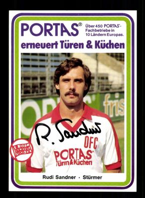 Rudi Sandner Autogrammkarte Kickers Offenbach 1983-84 Original Signiert