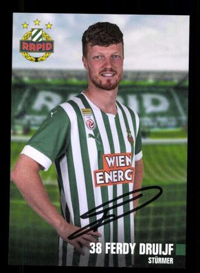 Ferdy Druijf Autogrammkarte Rapid Wien 2022-23 Original Signiert