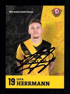 Luca Herrmann Autogrammkarte Dynamo Dresden 1. Karte 2023-24 Original