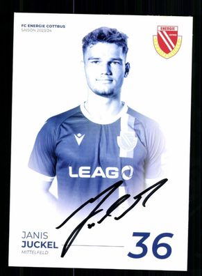 Janis Juckel Autogrammkarte Energie Cottbus 2023-24 Original Signiert
