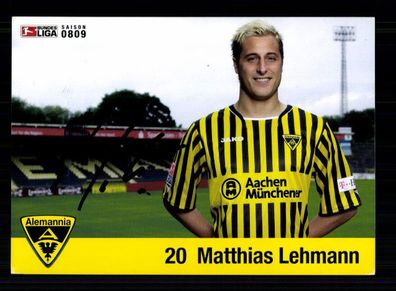 Matthias Lehmann Autogrammkarte Alemannia Aachen 2008-09 Original Signiert