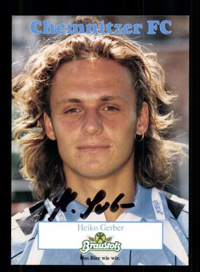 Heiko Gerber Autogrammkarte Chemnitzer FC 1994-95 1. Karte Original Signiert