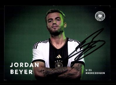 Jordan Beyer DFB Autogrammkarte U 21 2023 Original Signiert