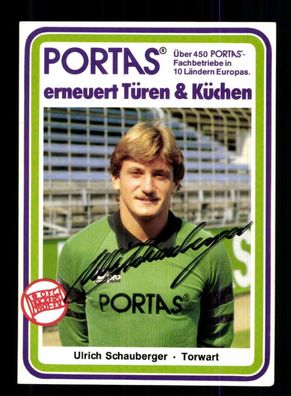 Ulrich Schauberger Autogrammkarte Kickers Offenbach 1983-84 Original Signiert