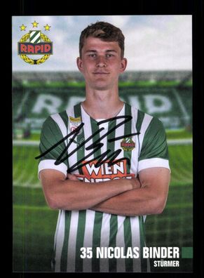 Nicolas Binder Autogrammkarte Rapid Wien 2022-23 Original Signiert