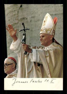 Papst Johannes Paul II Autogrammkarte Druck Signiert # BC 207191