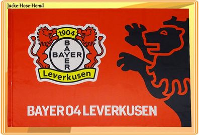 Zimmerfahne Bayer 04 Leverkusen Hissfahne Fahne Flagge Löwe Gr. 90x60cm NEU
