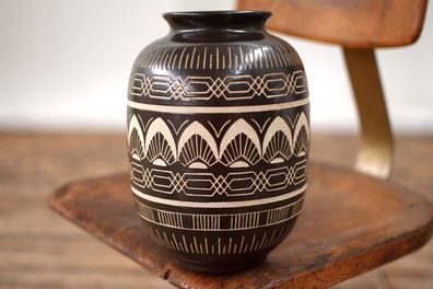 große Vase Griechisch Römisch Antik Vintage Alt Kunsthandwerk Braun Töpferware