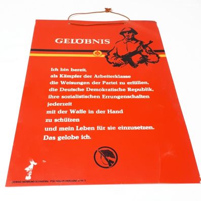 DDR Kampfgruppen Plakat mit Gelöbnis