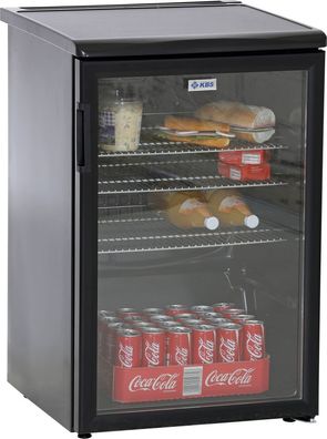 Glastürkühlschrank Getränkekühlschrank Kühlschrank mit Glastür schwarz KBS K140G