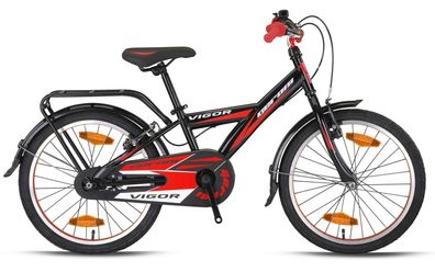20 Zoll Fahrrad Kinderfahrrad Jungen Rücktrittbremse RH 26 cm Schwarz Rot NEU -078