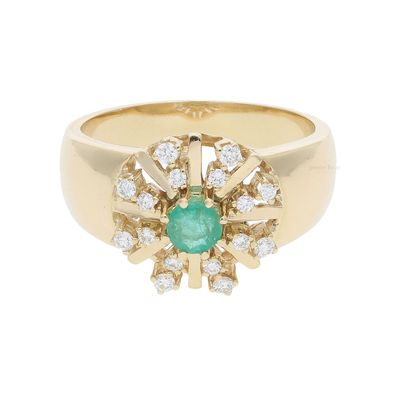 Ring 585/000 (14 Karat) Gold mit Smaragd & Brillanten getragen 25321089 ...