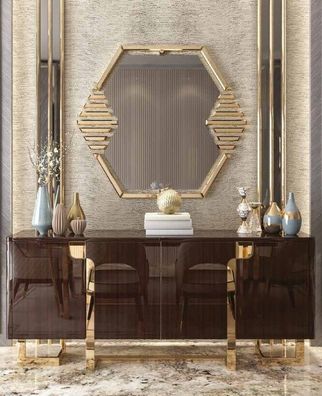 Luxus Wohnzimmer Sideboard braun Kommode Modern Möbel Design Set Neu
