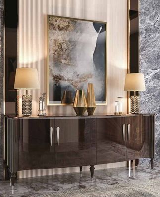 Luxus Sideboard Wohnzimmer Holz Design Möbel neu Kommoden Braun farbe